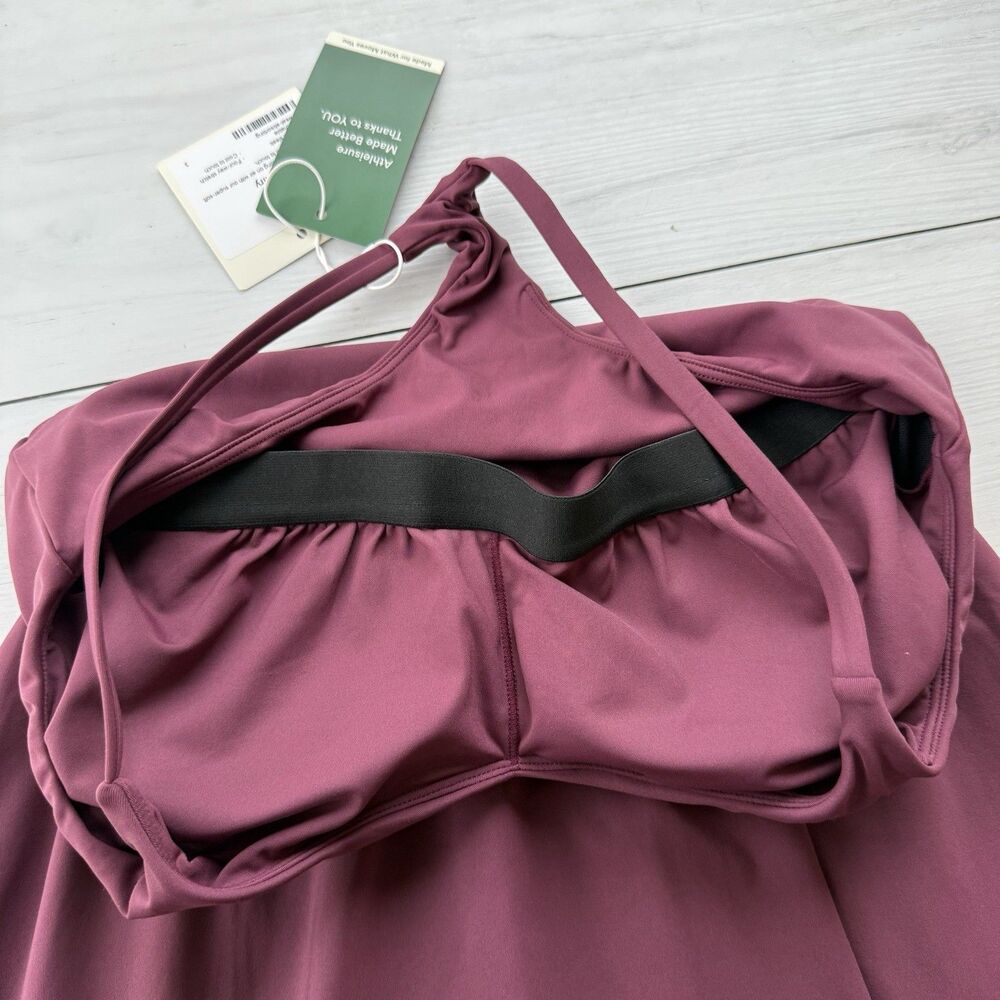 Halara Womens Small Softlyzero Airy Everyday Midi Chill Dress Purple Pockets New - Picture 3 of 8